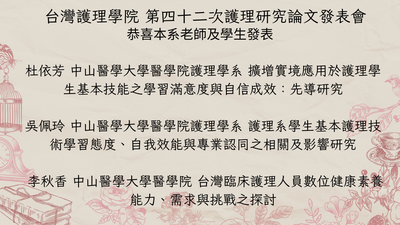 台灣護理學會第四十二次護理研究論文發表會圖片